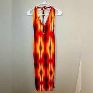 Multicolor halter dress